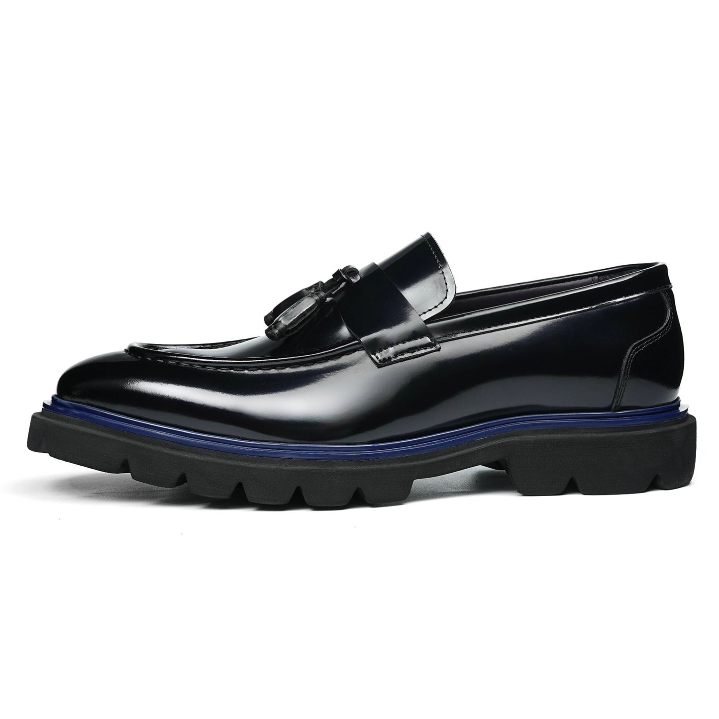 Men's Tassel Loafers with Chunky Sole & Contrast Stitch Accent