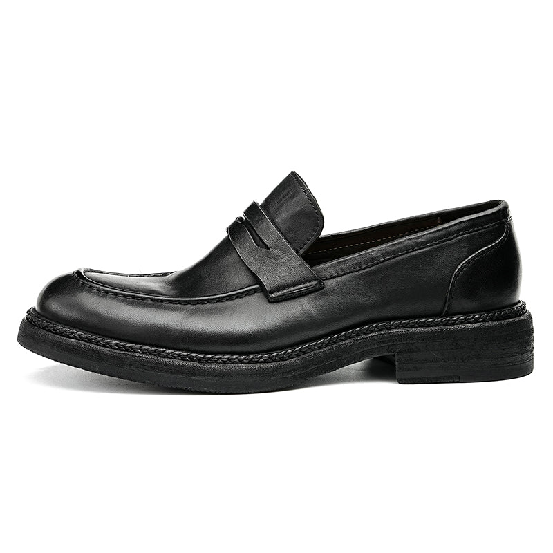 Horsehide Classical Loafers for Men Goodyear Welted Retro Style Washing Process