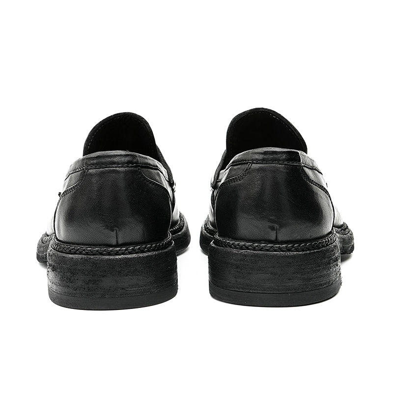Horsehide Classical Loafers for Men Goodyear Welted Retro Style Washing Process