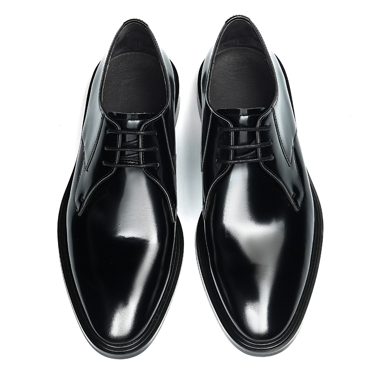 Men's Elegant Derby Shoes with Sleek Profile & High-Shine Finish