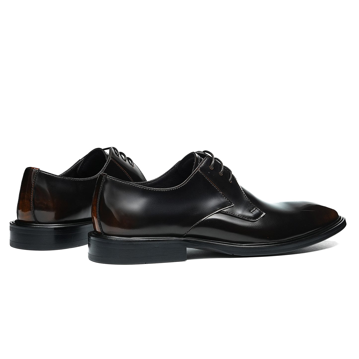 Men's Elegant Derby Shoes with Sleek Profile & High-Shine Finish