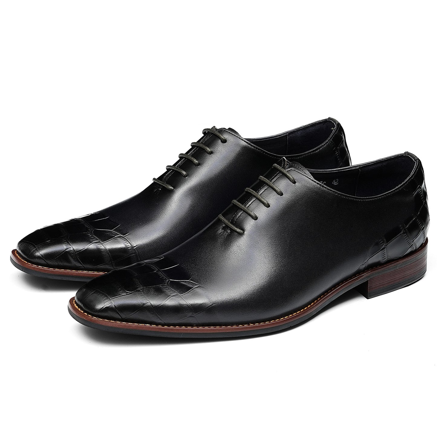 Men's Formal Oxford Shoes with Exquisite Crocodile-Embossed Toe