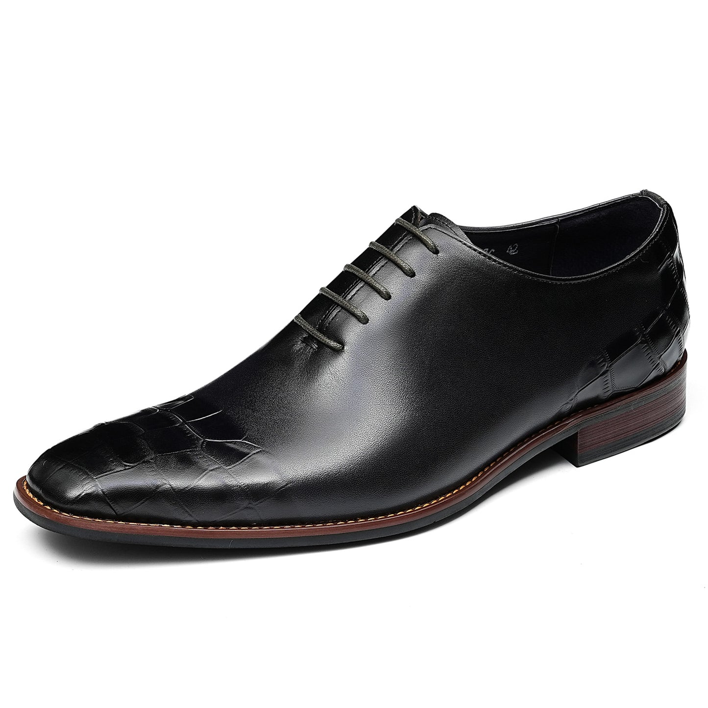 Men's Formal Oxford Shoes with Exquisite Crocodile-Embossed Toe
