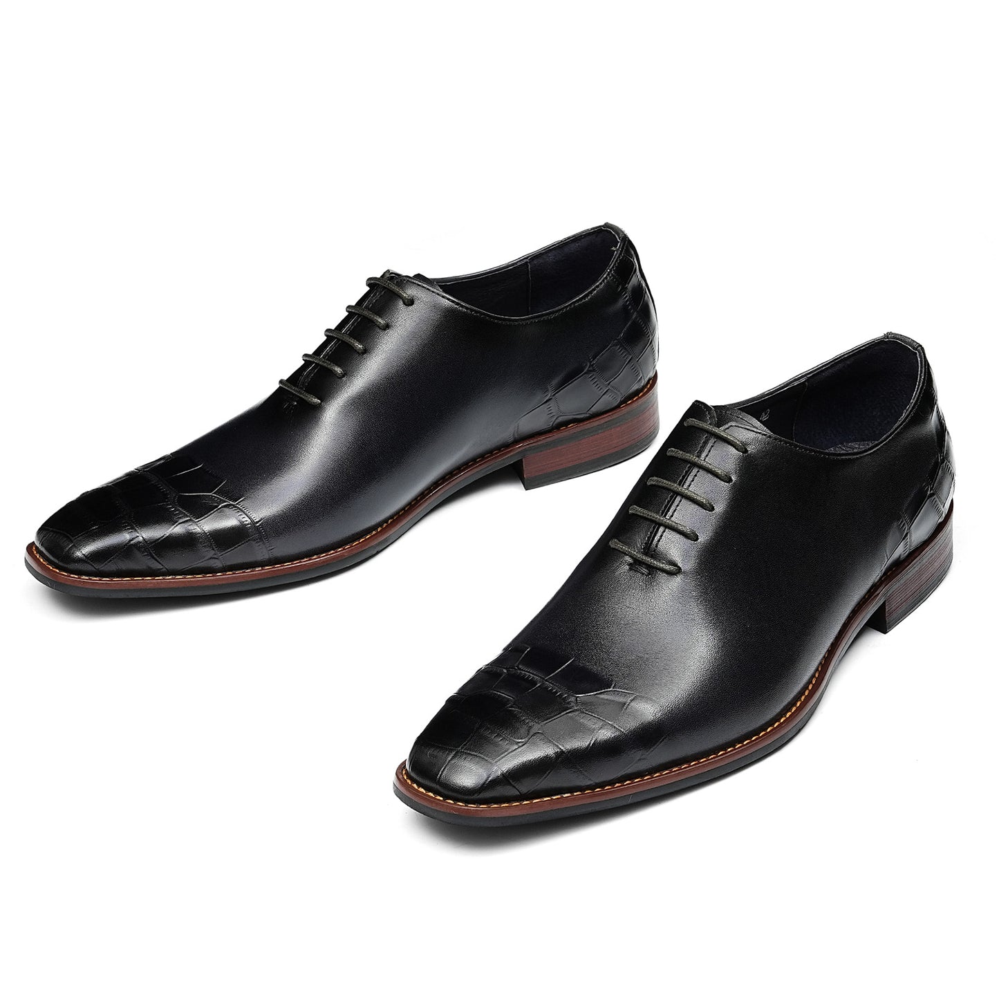 Men's Formal Oxford Shoes with Exquisite Crocodile-Embossed Toe