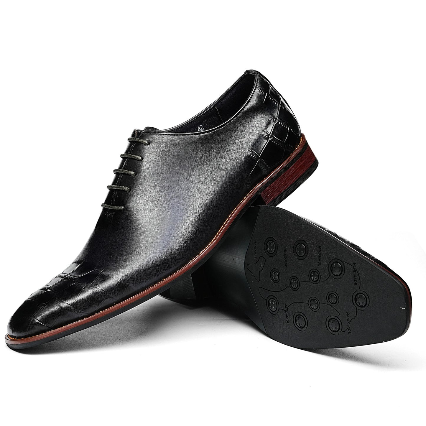 Men's Formal Oxford Shoes with Exquisite Crocodile-Embossed Toe