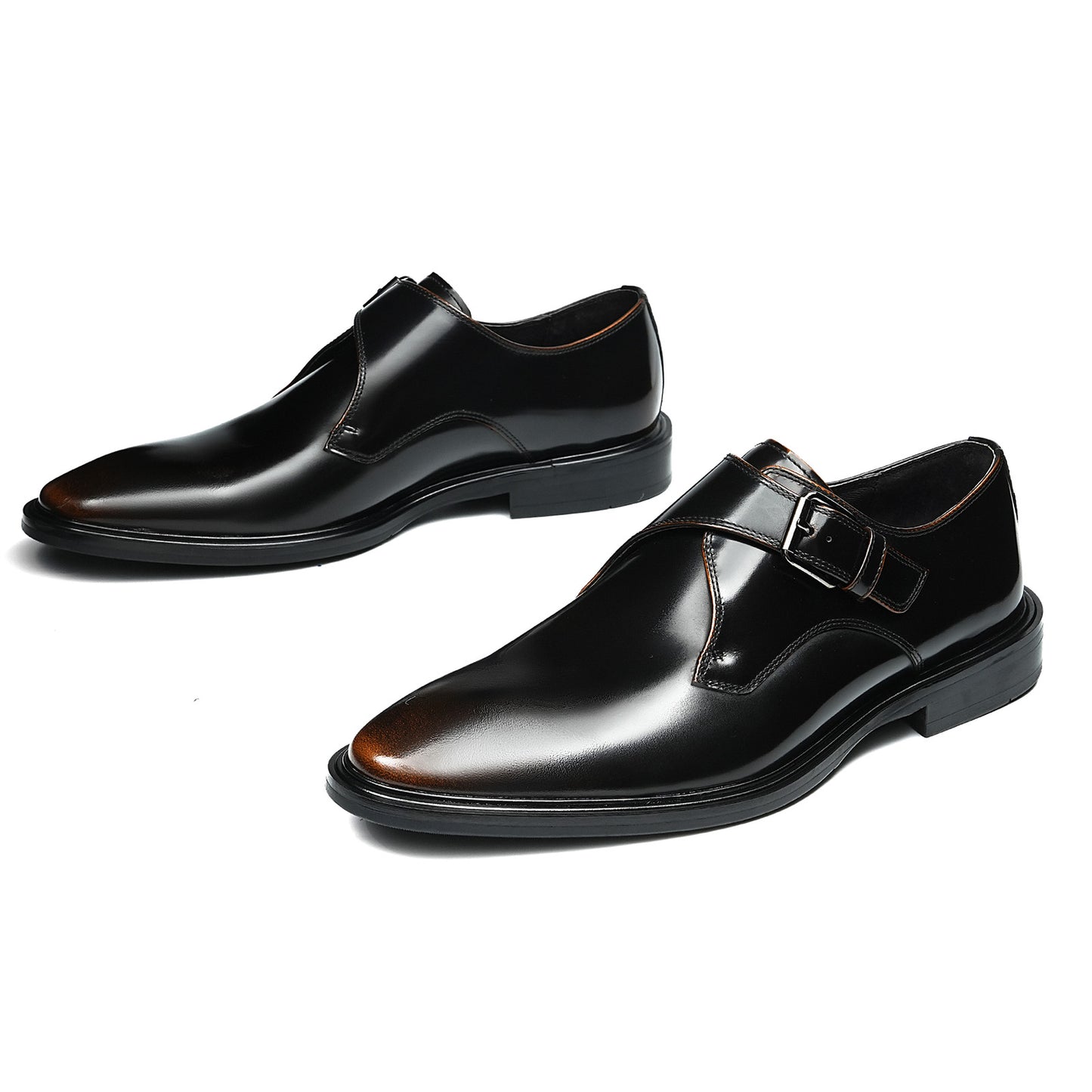 Men's Single Monk Strap Dress Shoes with Refined Buckle Detail