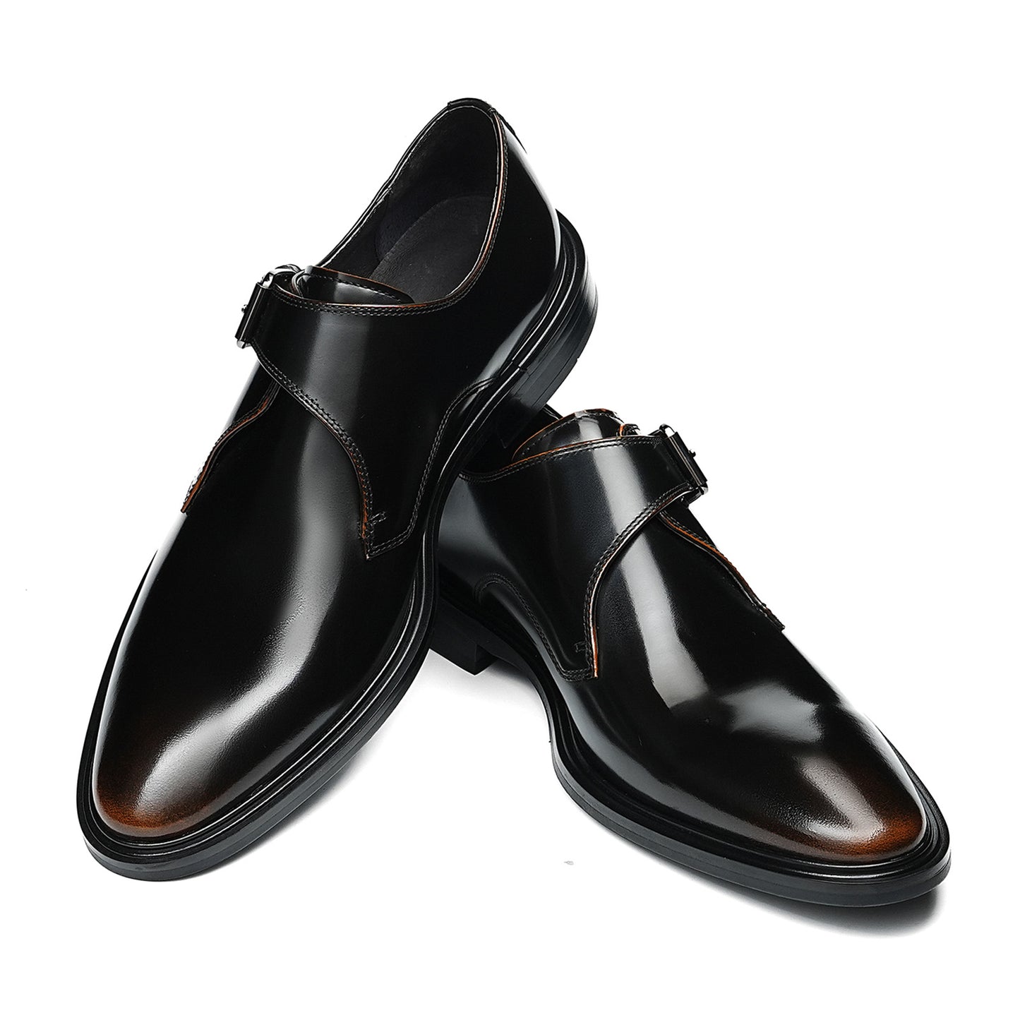 Men's Single Monk Strap Dress Shoes with Refined Buckle Detail