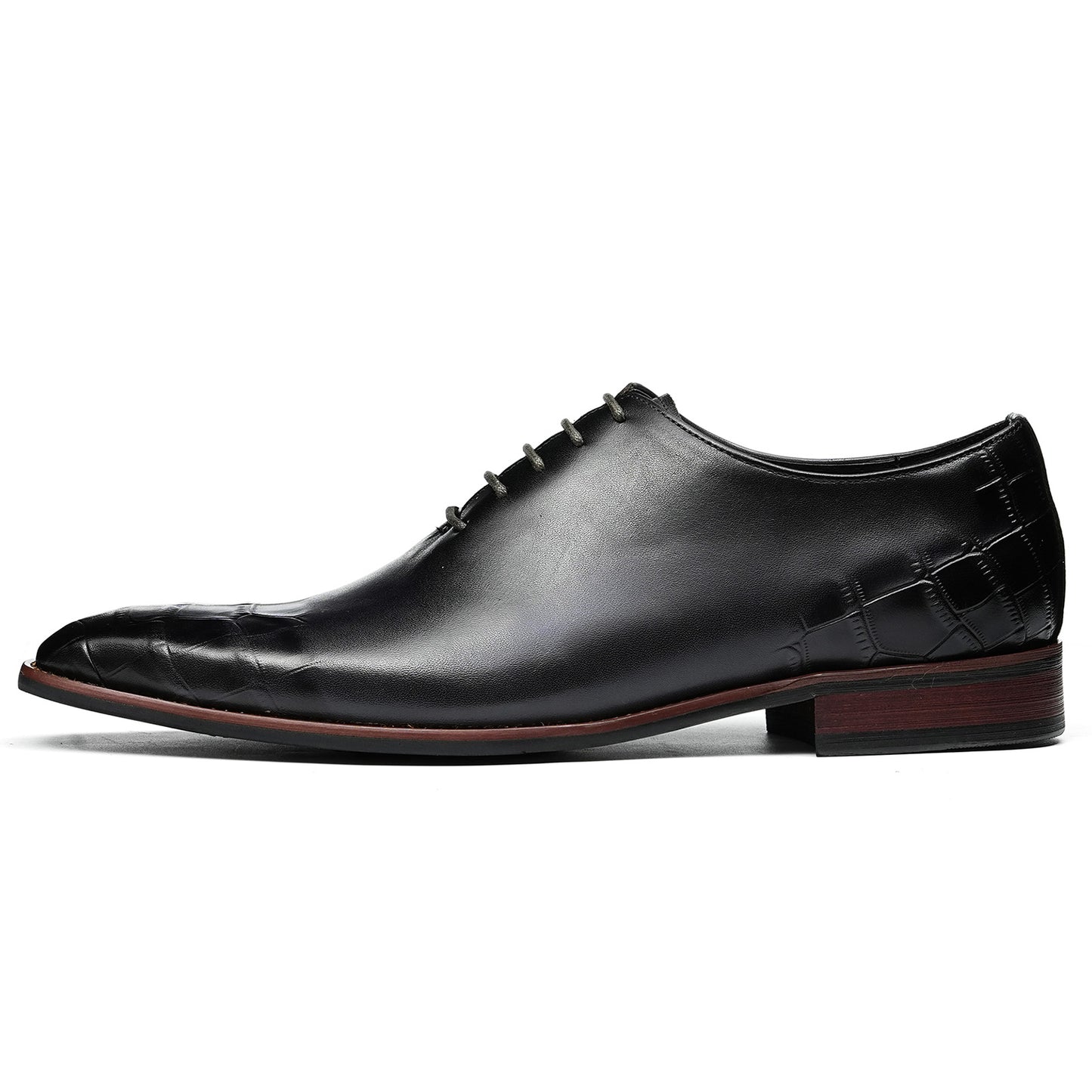 Men's Formal Oxford Shoes with Exquisite Crocodile-Embossed Toe
