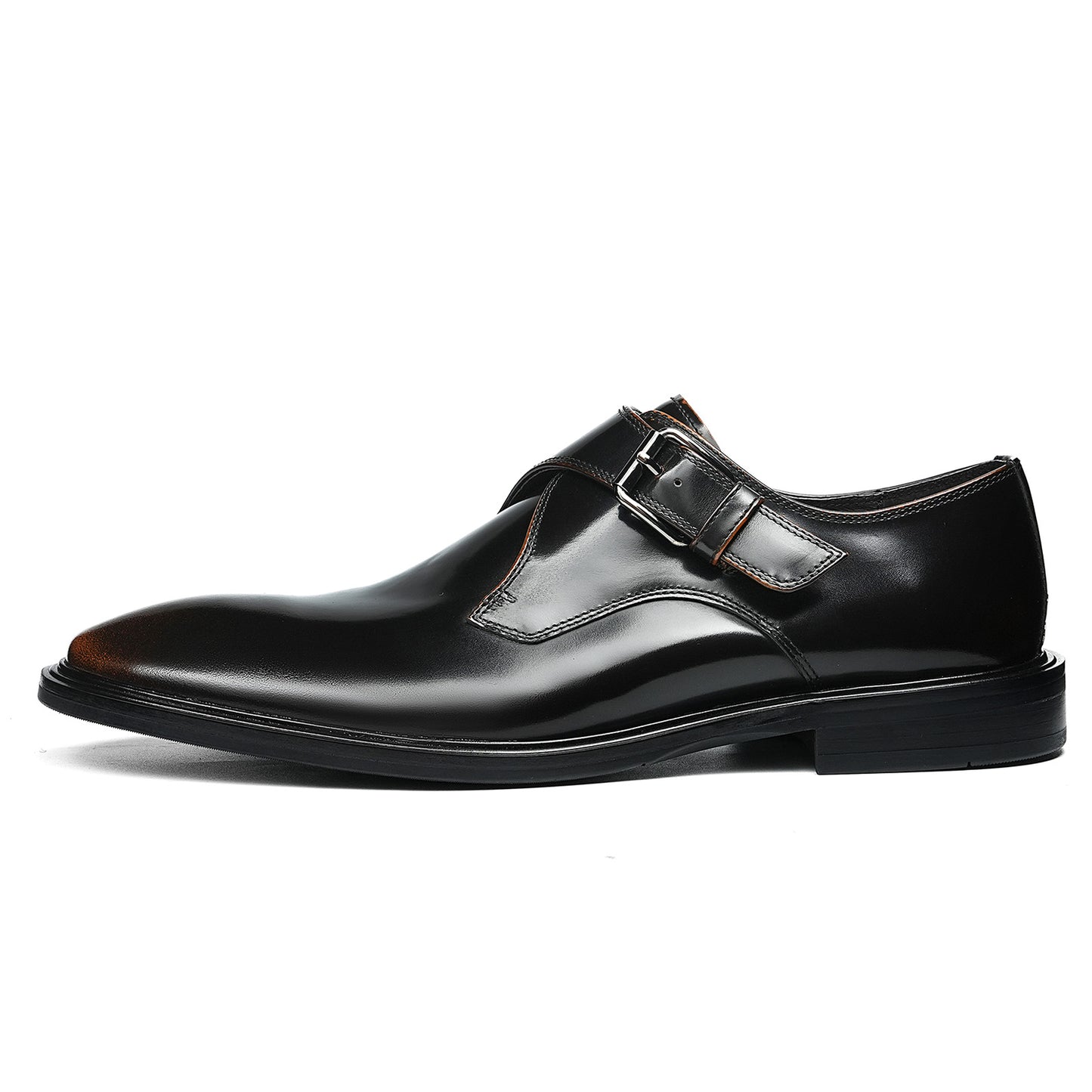 Men's Monk Strap Dress Shoes Glossy Leather