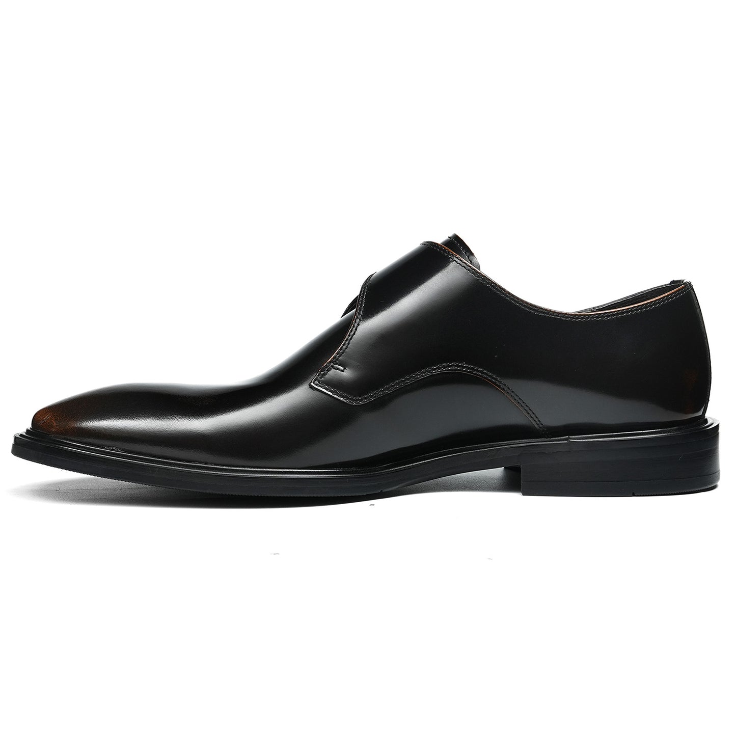 Men's Monk Strap Dress Shoes Glossy Leather