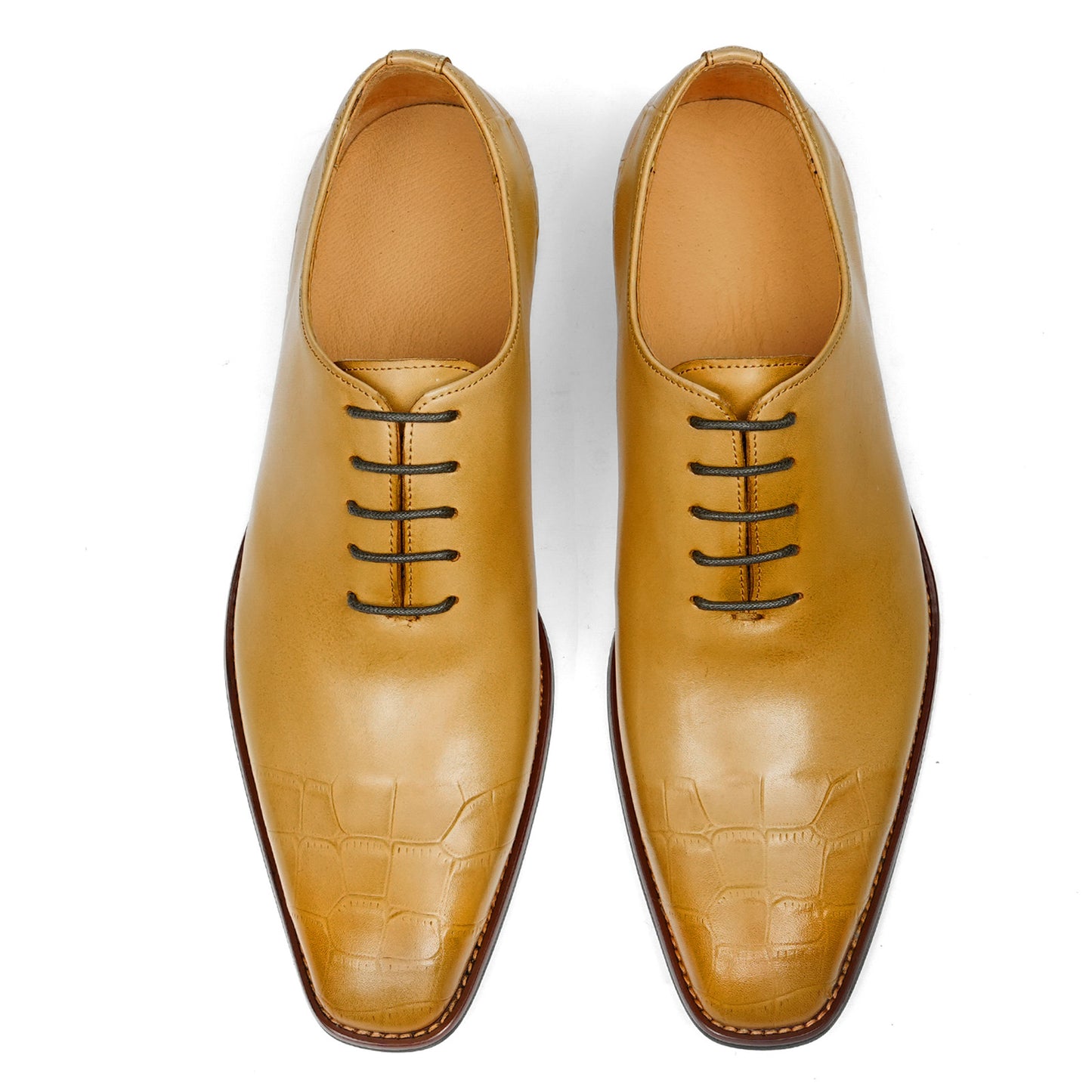 Men's Formal Oxford Shoes with Exquisite Crocodile-Embossed Toe