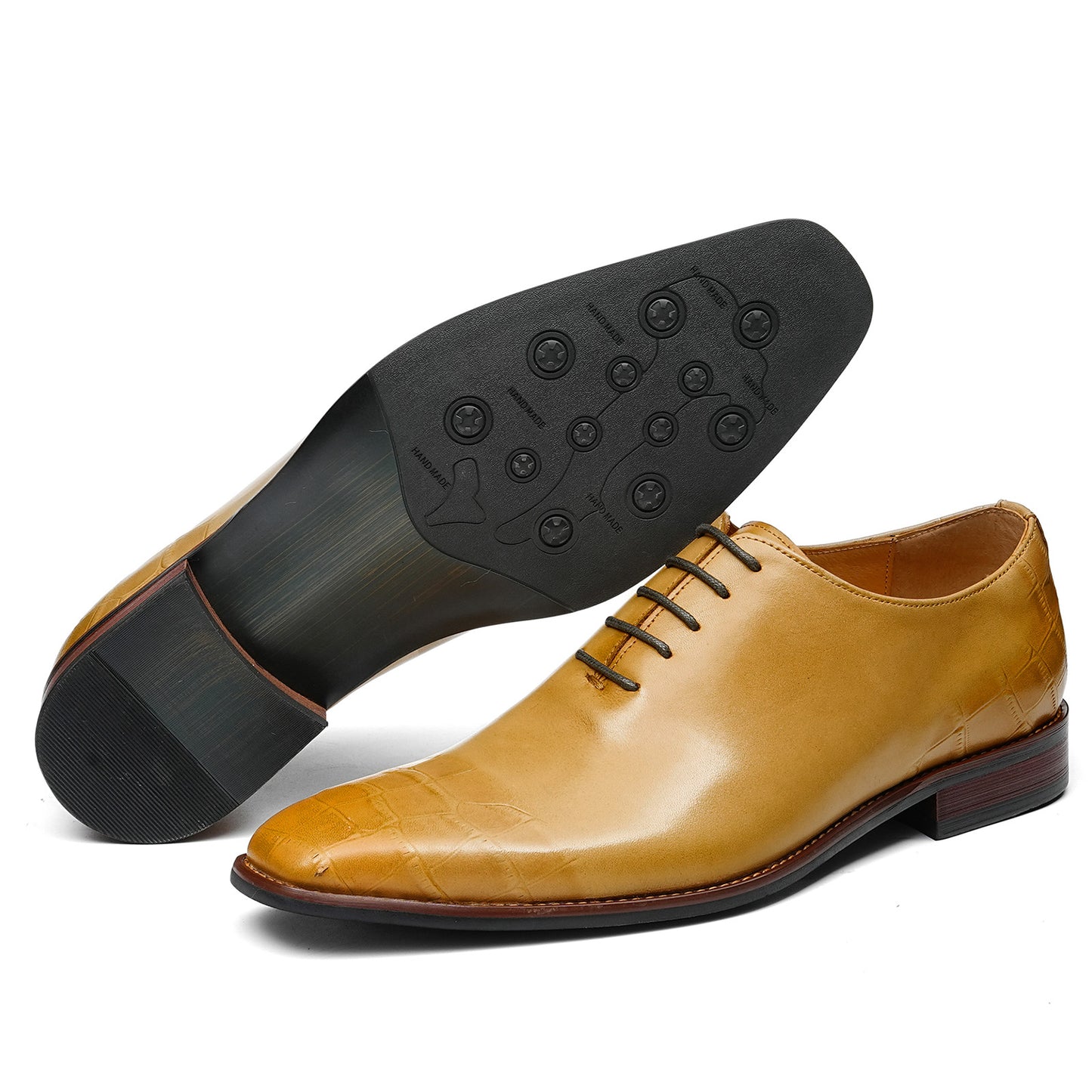 Men's Formal Oxford Shoes with Exquisite Crocodile-Embossed Toe
