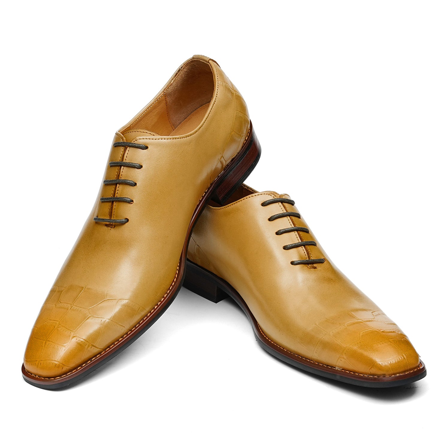 Men's Formal Oxford Shoes with Exquisite Crocodile-Embossed Toe