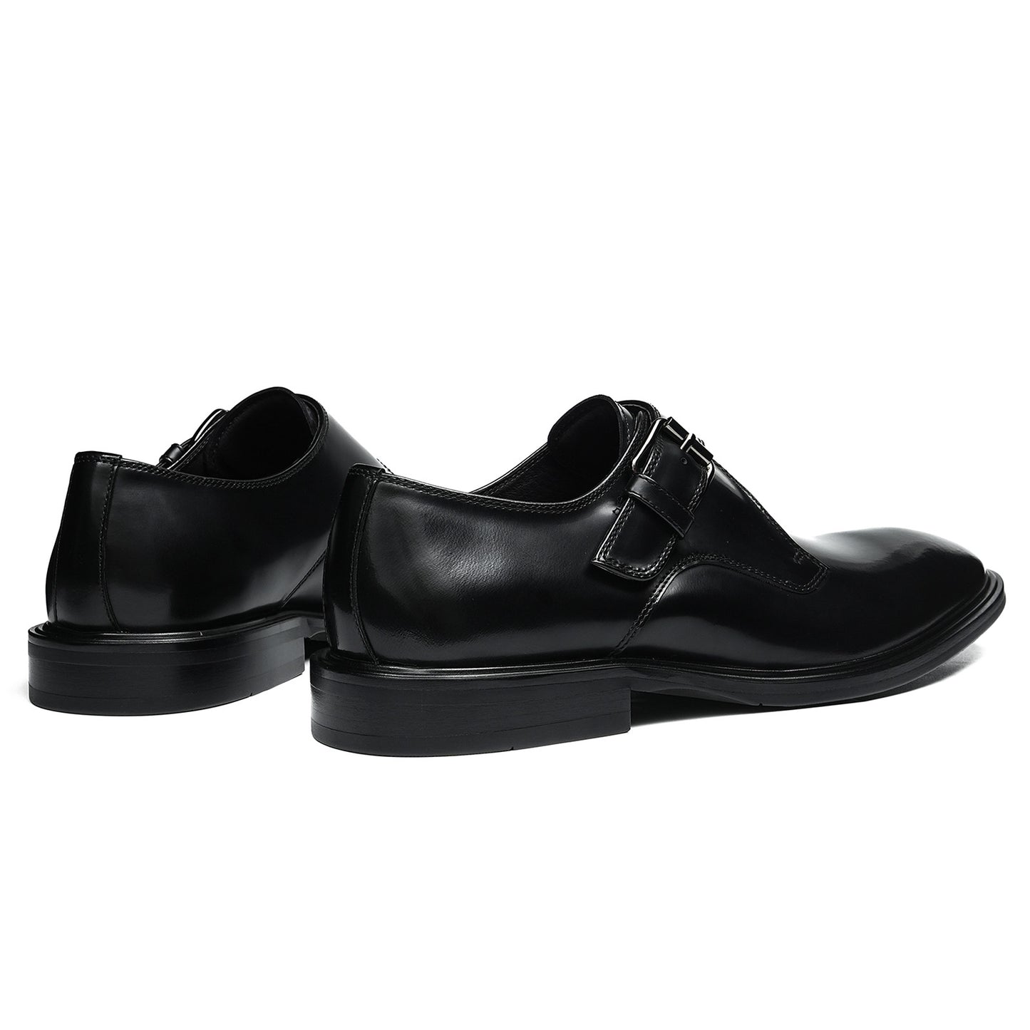 Men's Monk Strap Dress Shoes Glossy Leather