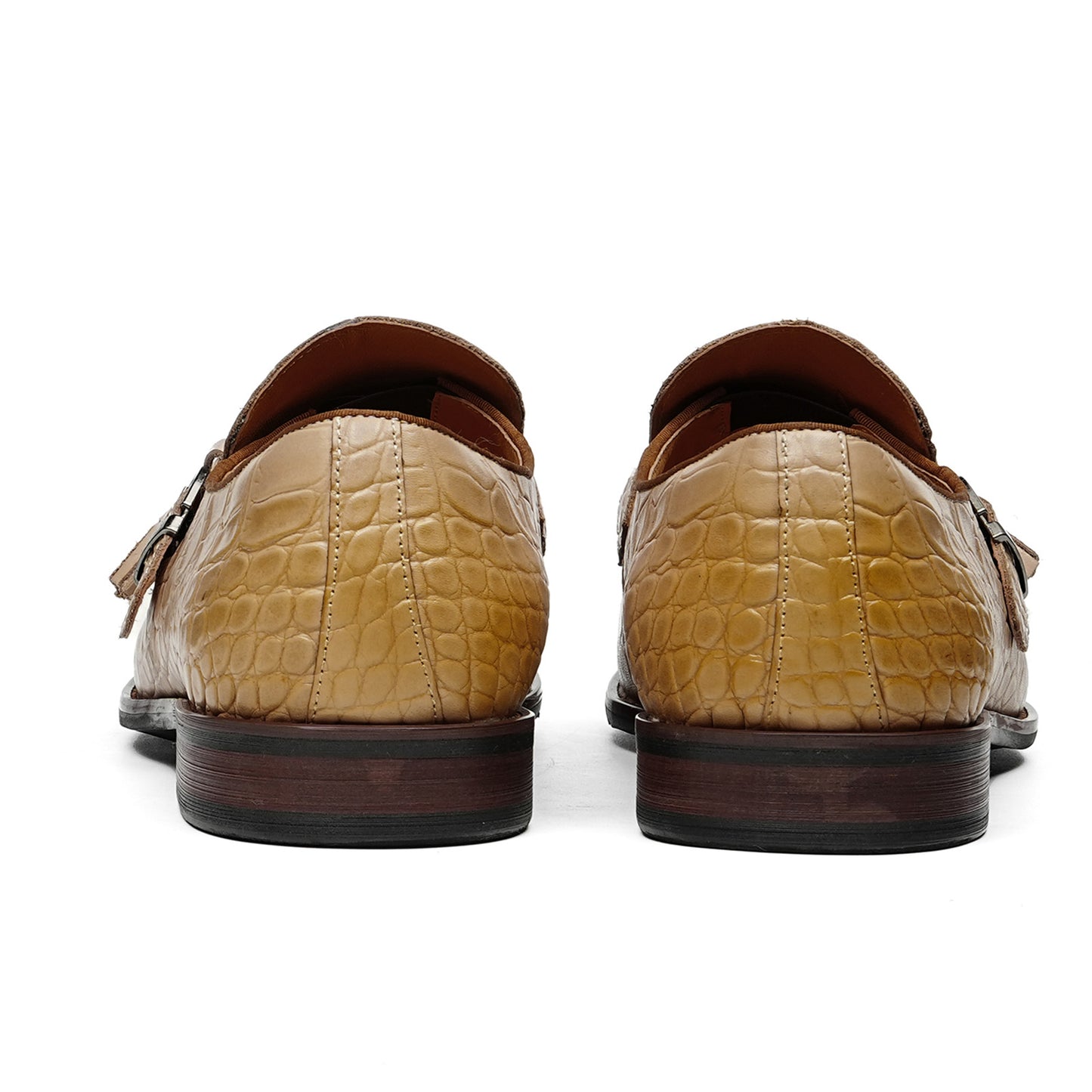 Men's Elegant Monk Strap Shoes with Tassel and Buckle Detail