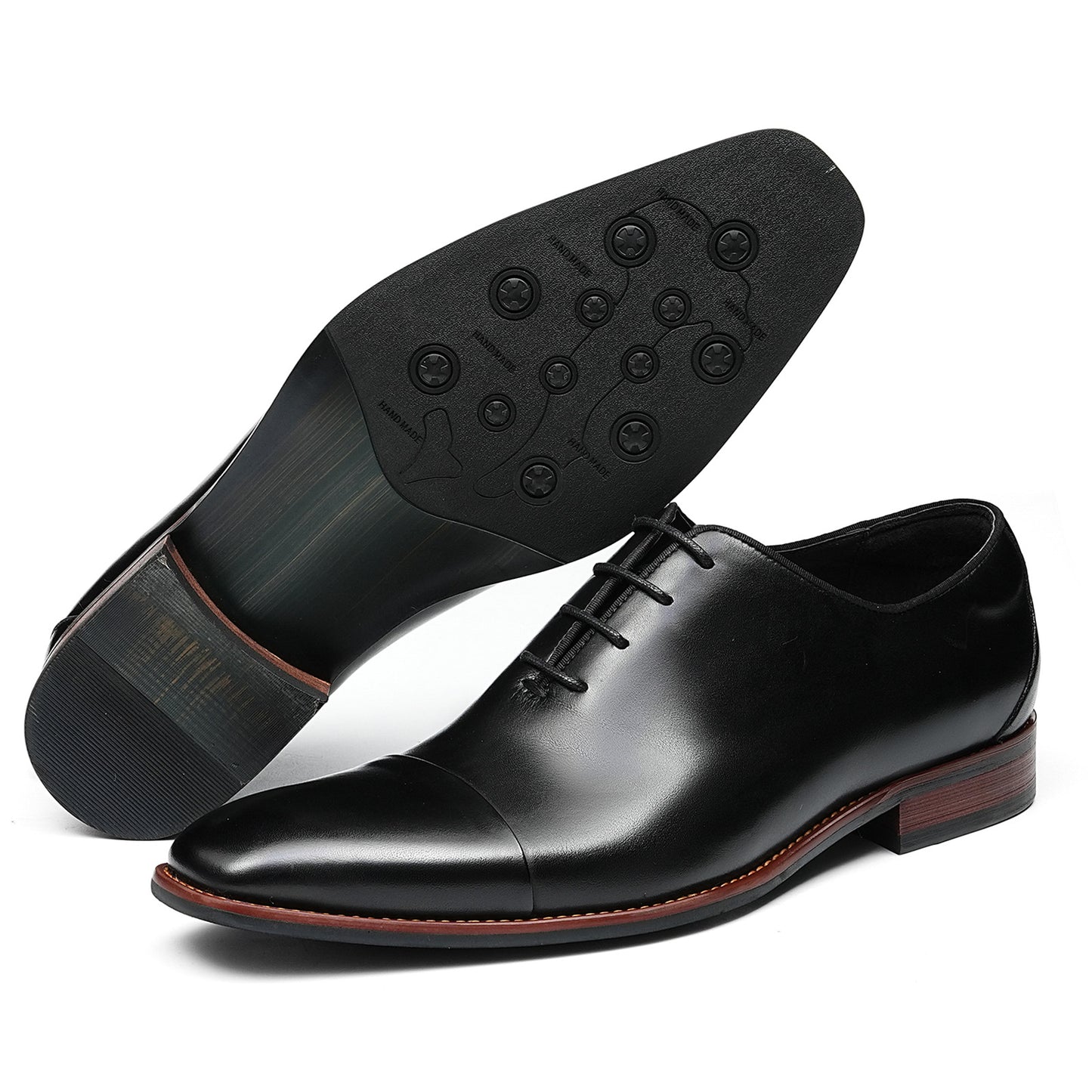 Sophisticated Men's Oxford Shoes with Decorative Edge Stitching