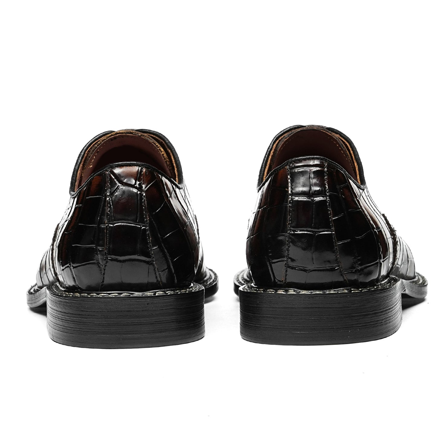 Men's Brogue Oxford Shoes with Intricate Texture & Detailing