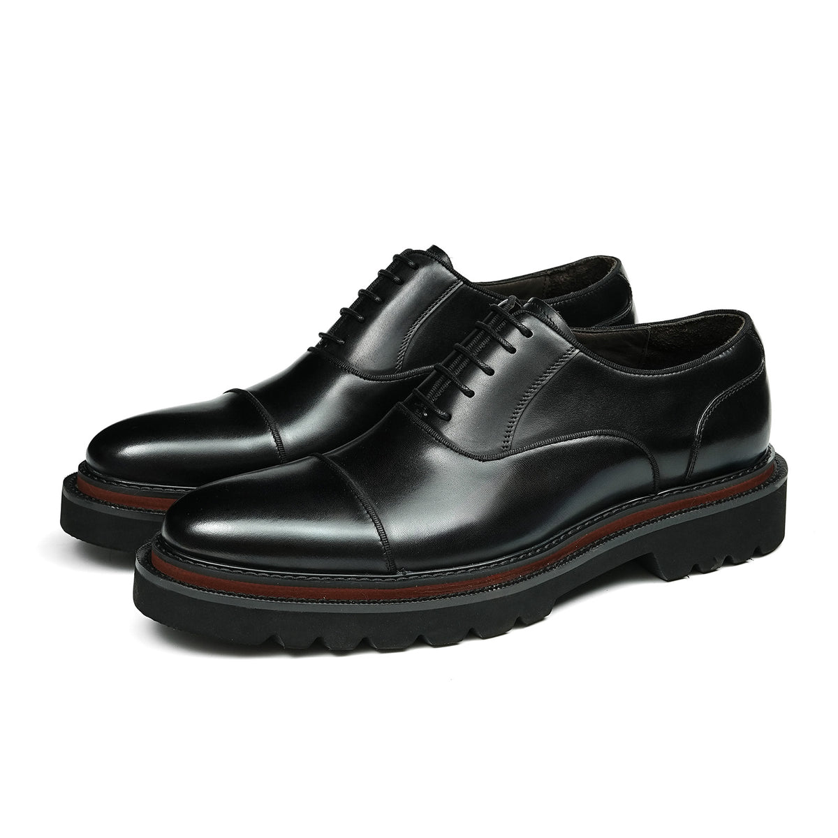 Men's Oxford Shoes: Casual Stitching & Rugged Chunky Sole
