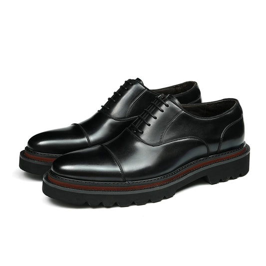 Men's Oxford Shoes: Casual Stitching & Rugged Chunky Sole