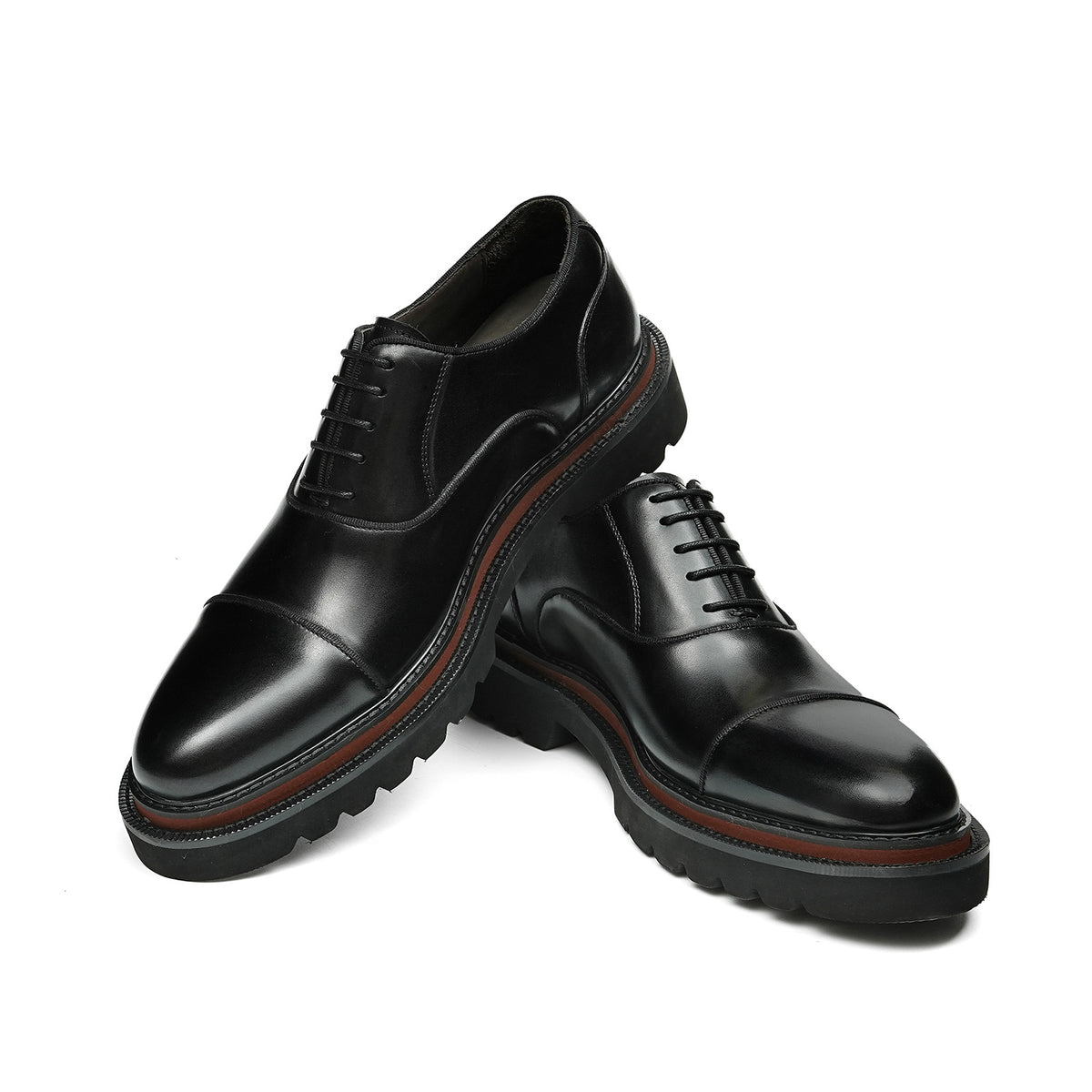 Men's Oxford Shoes: Casual Stitching & Rugged Chunky Sole