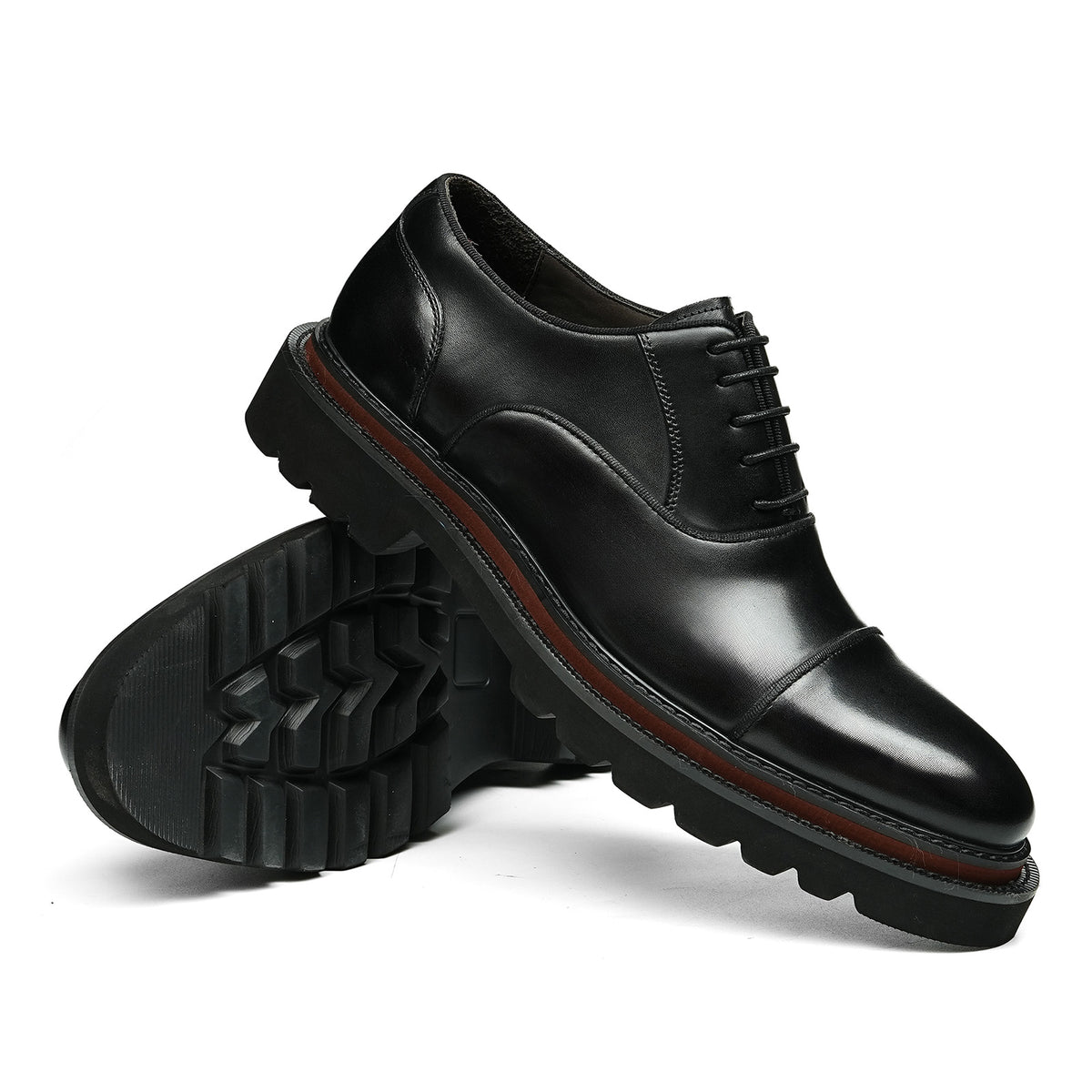 Men's Oxford Shoes: Casual Stitching & Rugged Chunky Sole