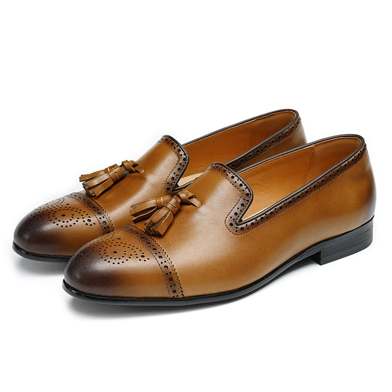 Men's Loafers - Elegant Tassel & Brogue Design for Formal & Casual