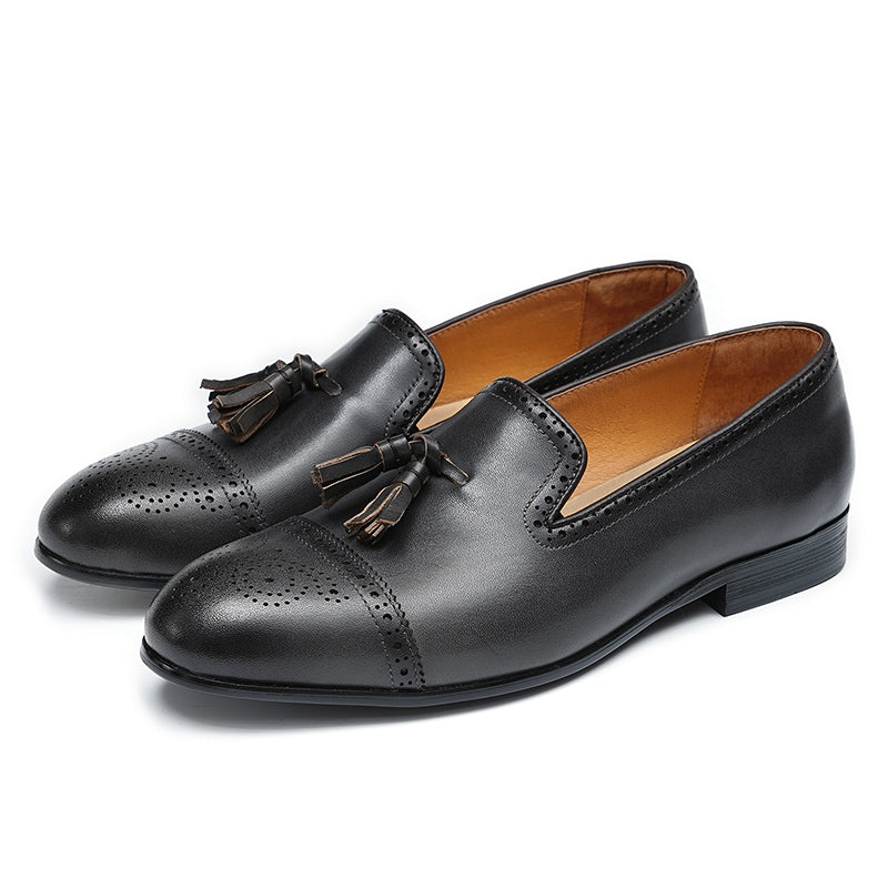 Men's Loafers - Elegant Tassel & Brogue Design for Formal & Casual