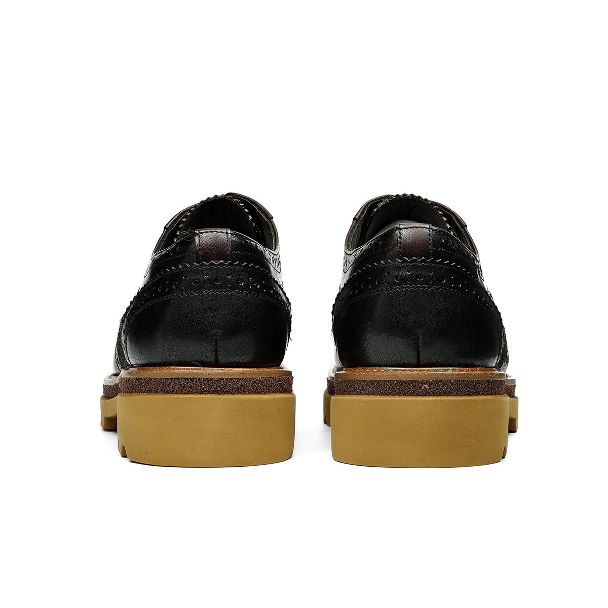 Men's  Wingtip Brogue Derbies | with Textured Panel & Scalloped Lug Sole