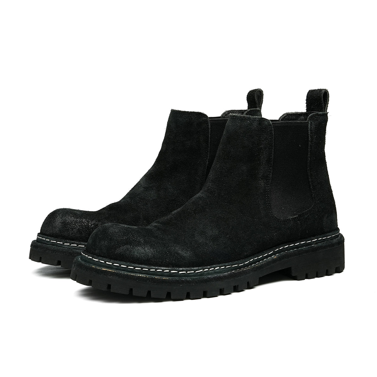 Men's Suede Rugged Slip-On Chelsea Boots | with Matte Finish & Lug Sole