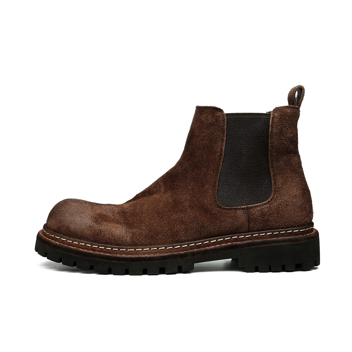 Men's Suede Rugged Slip-On Chelsea Boots | with Matte Finish & Lug Sole