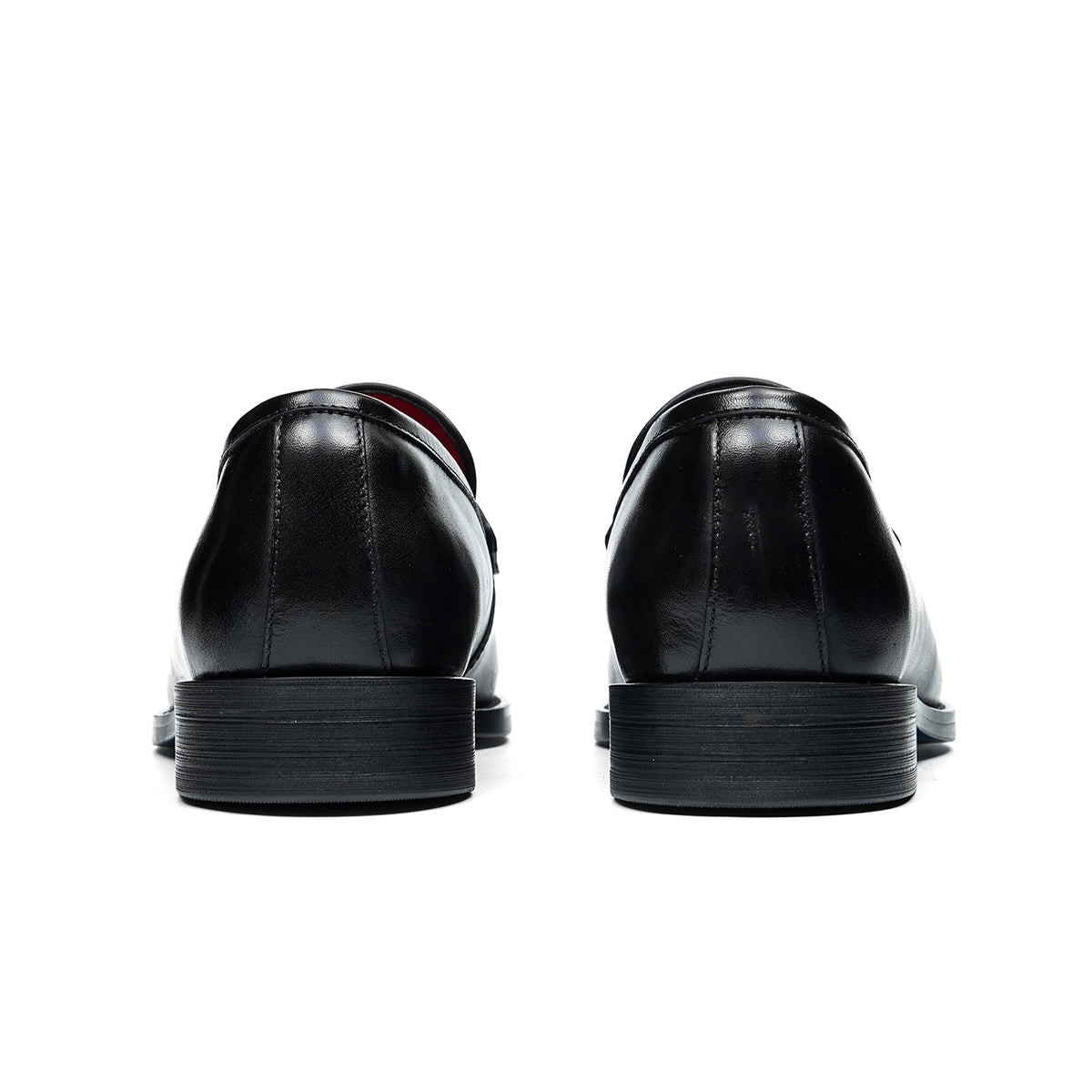Men's Glossy Slip-On Loafers | with Metal Stud Strap  & Vivid Lining
