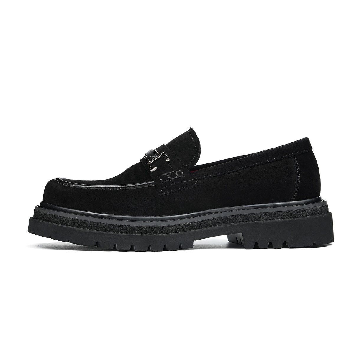 Men's Suede Bit Loafers | with Chunky Lugged Sole & Bold Metal Trim