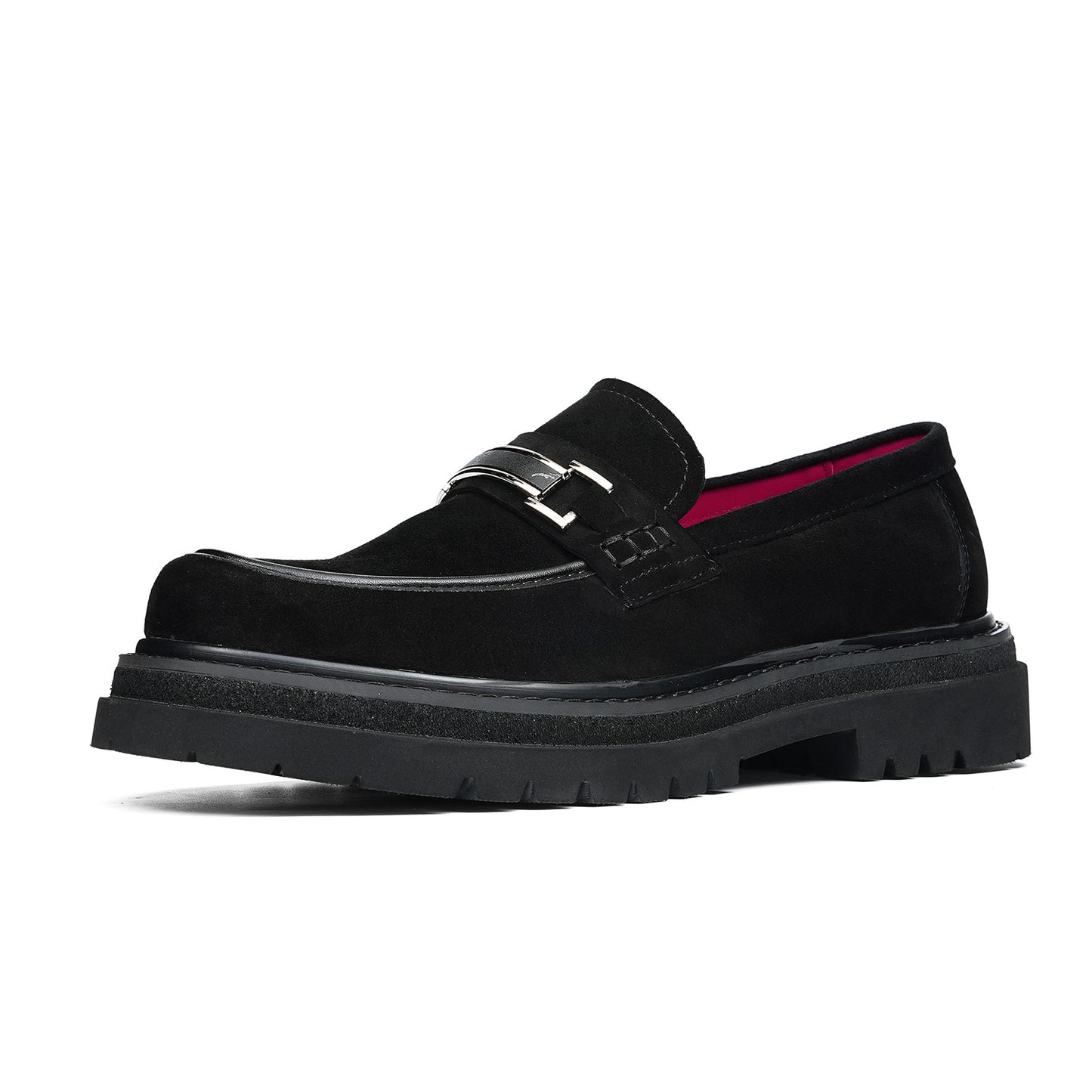 Men's Suede Bit Loafers | with Chunky Lugged Sole & Bold Metal Trim