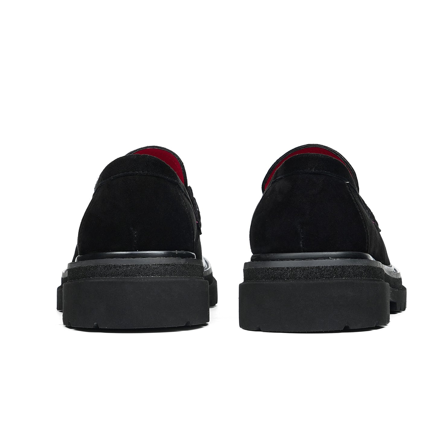 Men's Suede Bit Loafers | with Chunky Lugged Sole & Bold Metal Trim