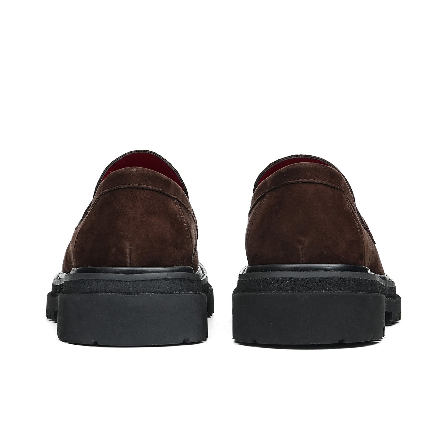 Men's Suede Bit Loafers | with Chunky Lugged Sole & Bold Metal Trim