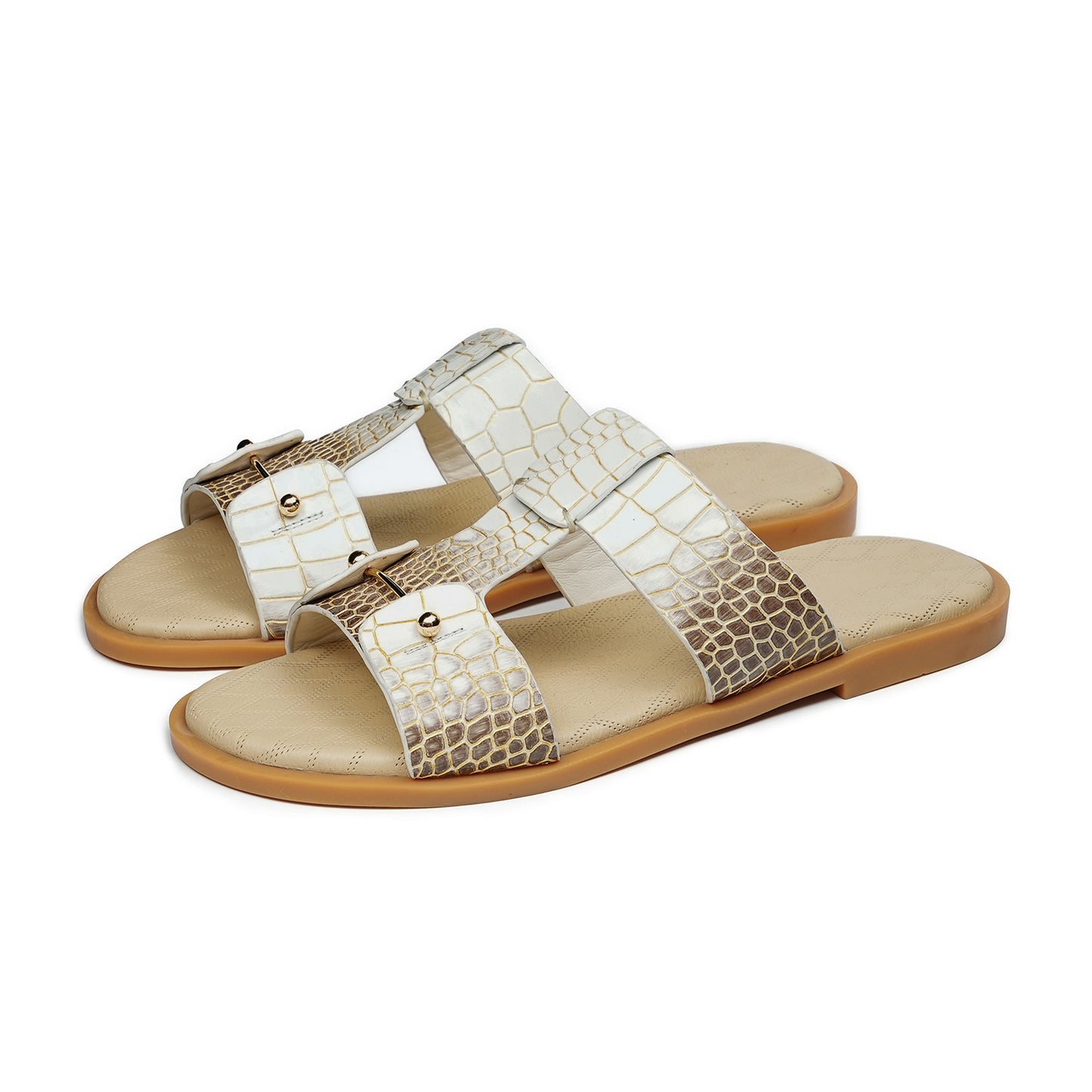 Men's Sandals Artisan-Textured | Minimalist Buckle & Cross-Strap Design