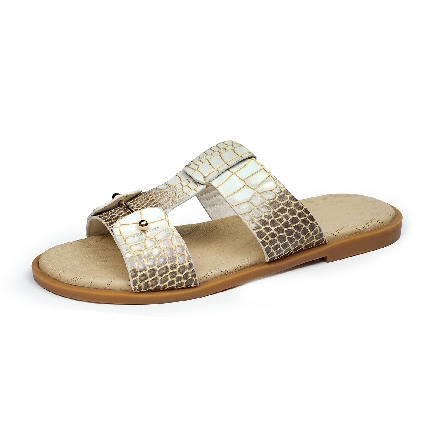 Men's Sandals Artisan-Textured | Minimalist Buckle & Cross-Strap Design
