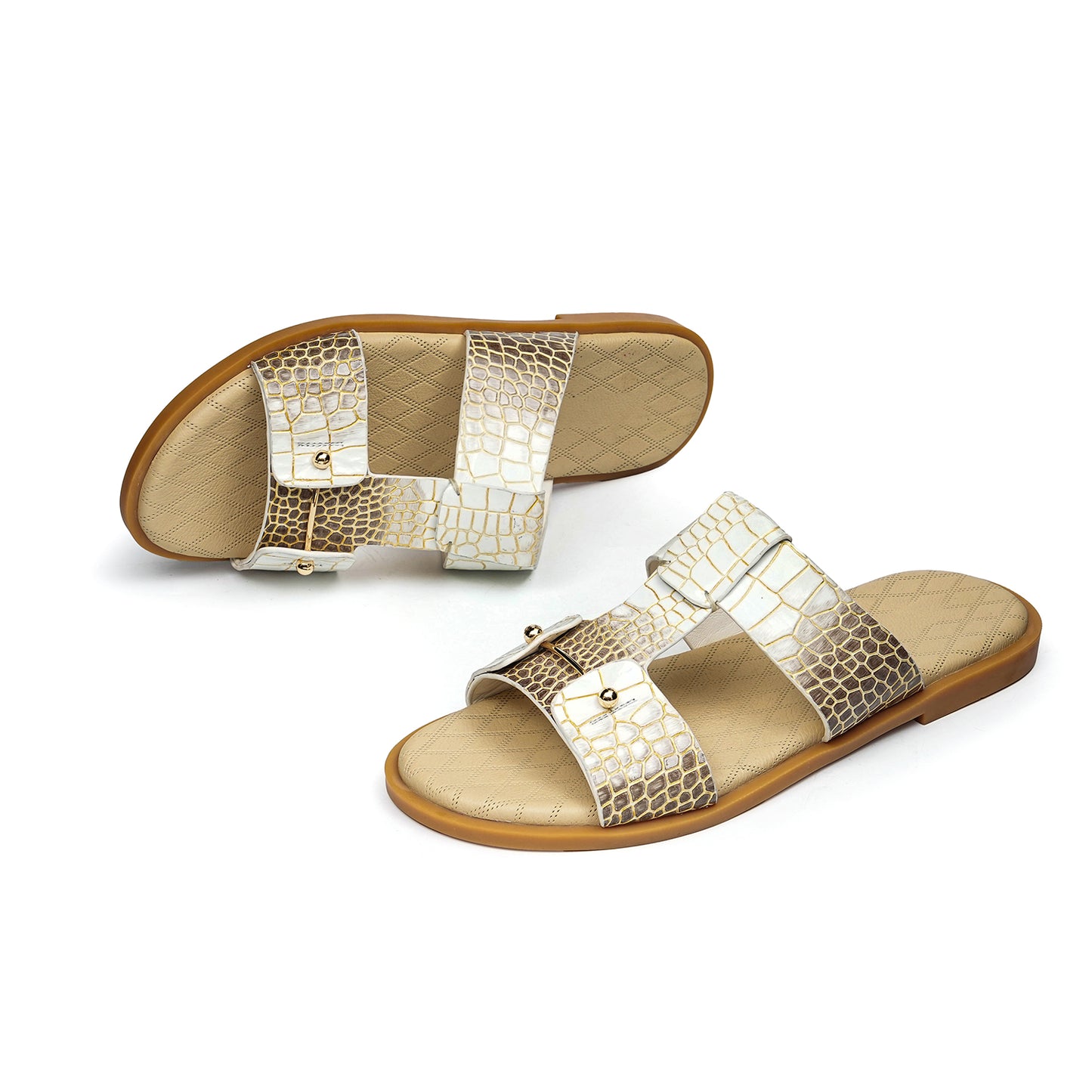 Men's Sandals Artisan-Textured | Minimalist Buckle & Cross-Strap Design