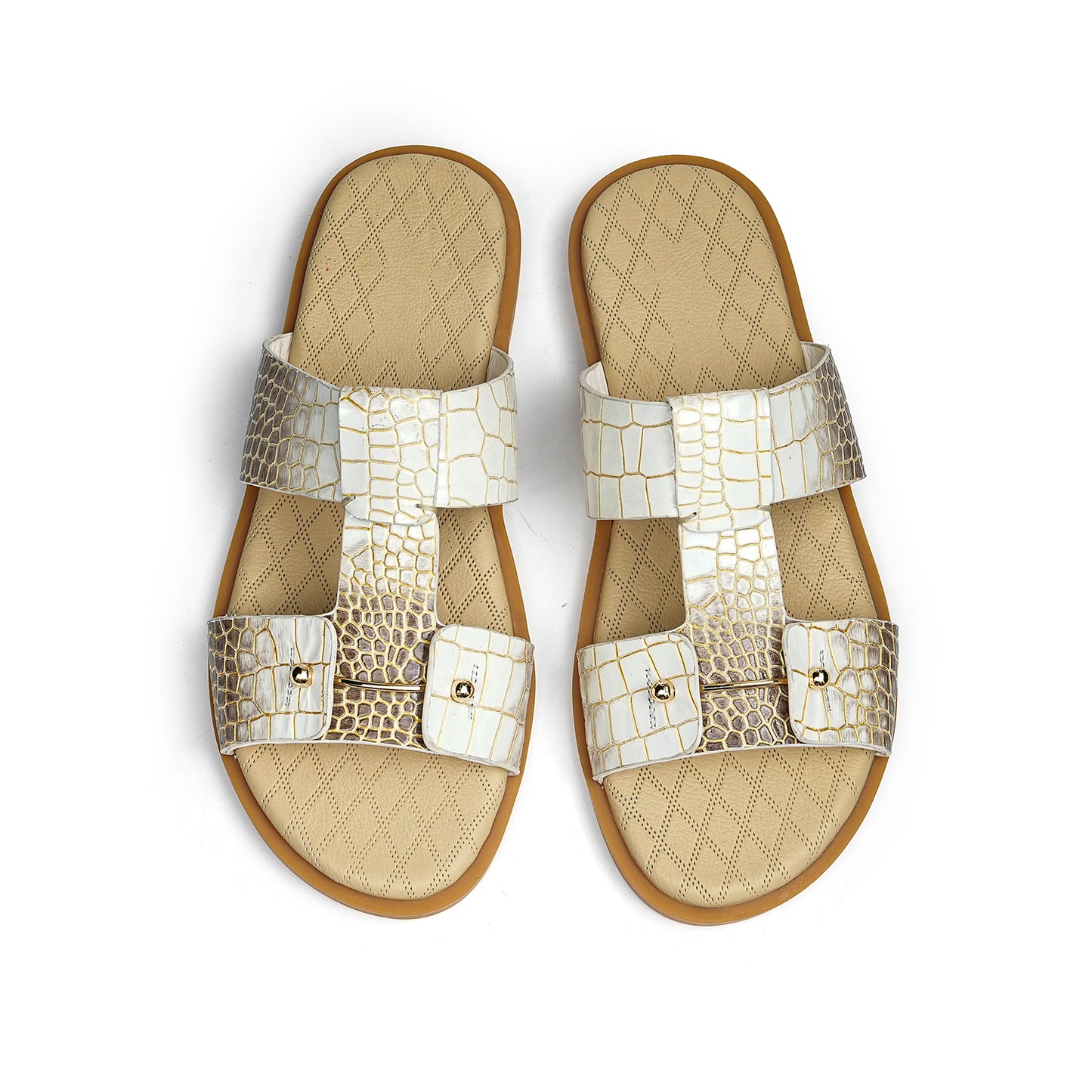 Men's Sandals Artisan-Textured | Minimalist Buckle & Cross-Strap Design