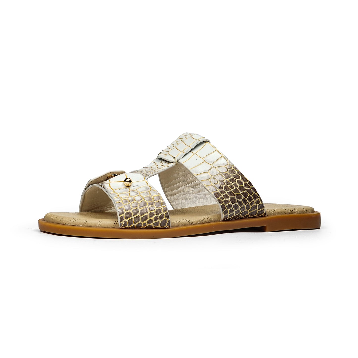 Men's Sandals Artisan-Textured | Minimalist Buckle & Cross-Strap Design