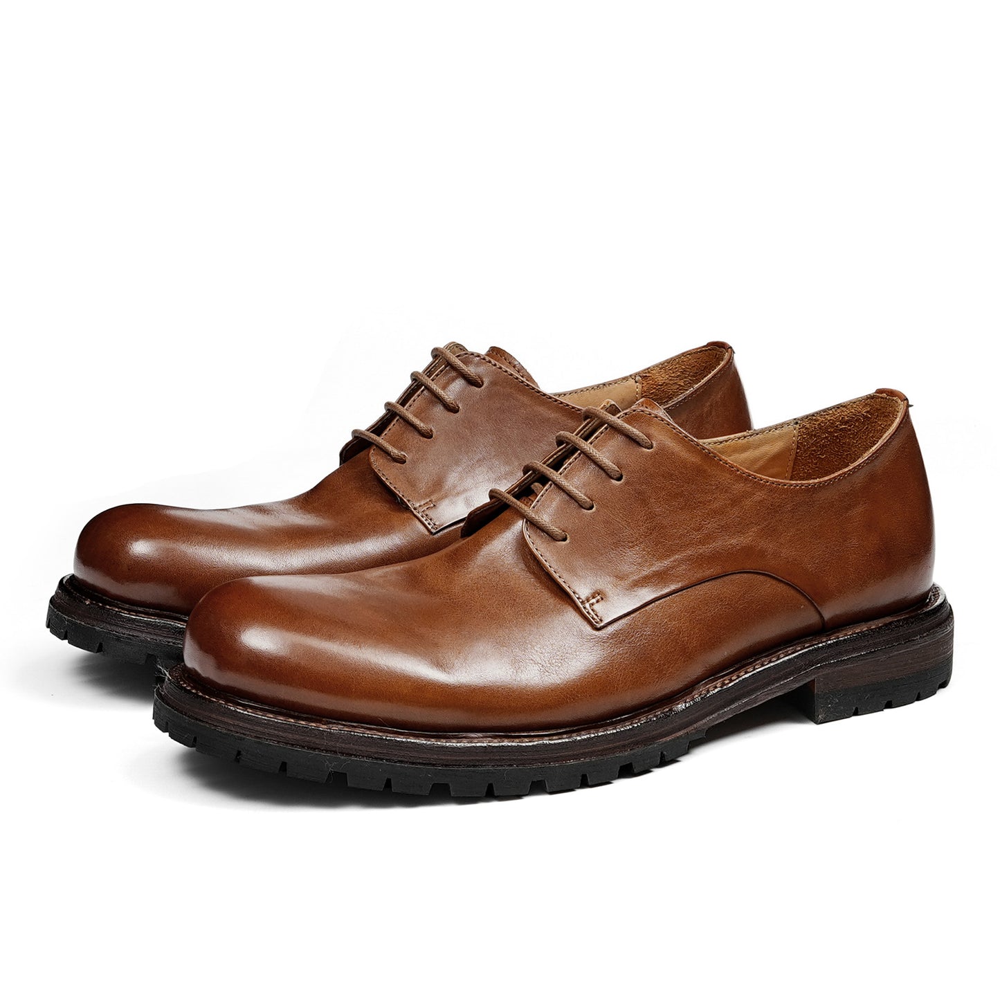 Men's Derby Shoes Round-Toe with Robust Sole