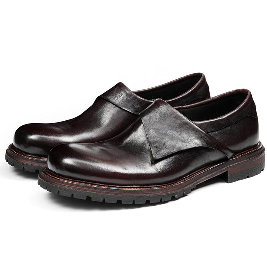 Urban Edge Men's Loafers | Sculpted Overlap Detail & Bold Platform Sole