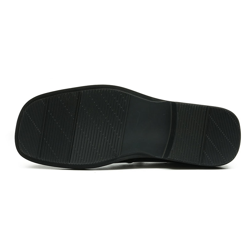 Calfskin Loafers Shoes Glossy Square Toe