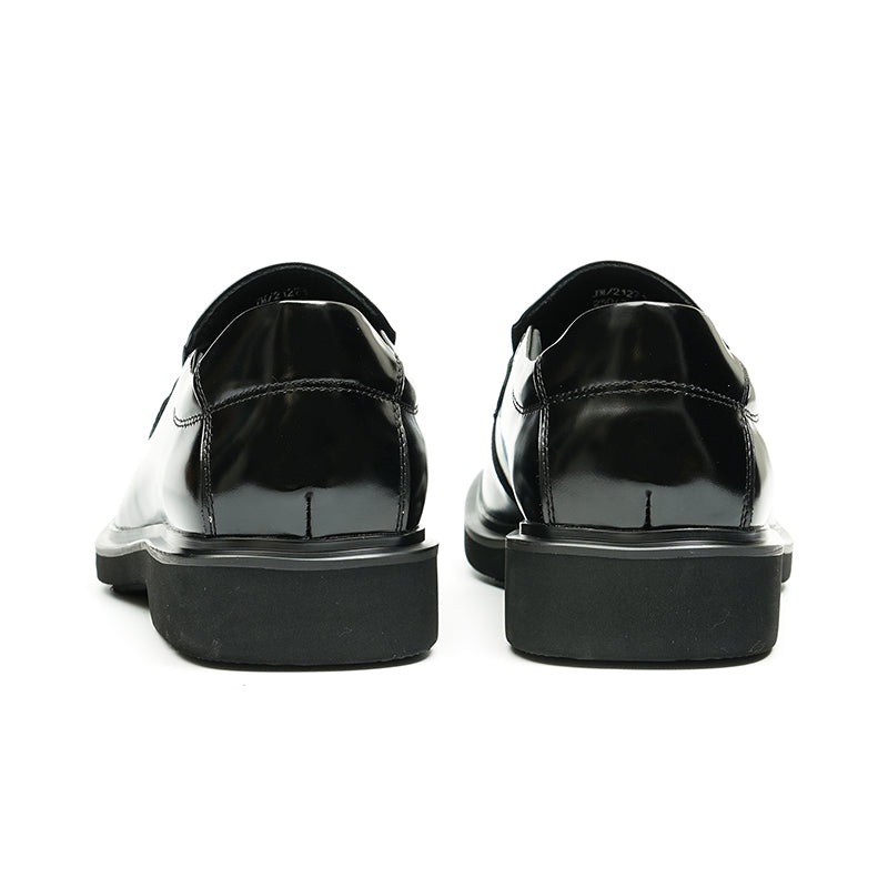 Calfskin Loafers Shoes Glossy Square Toe