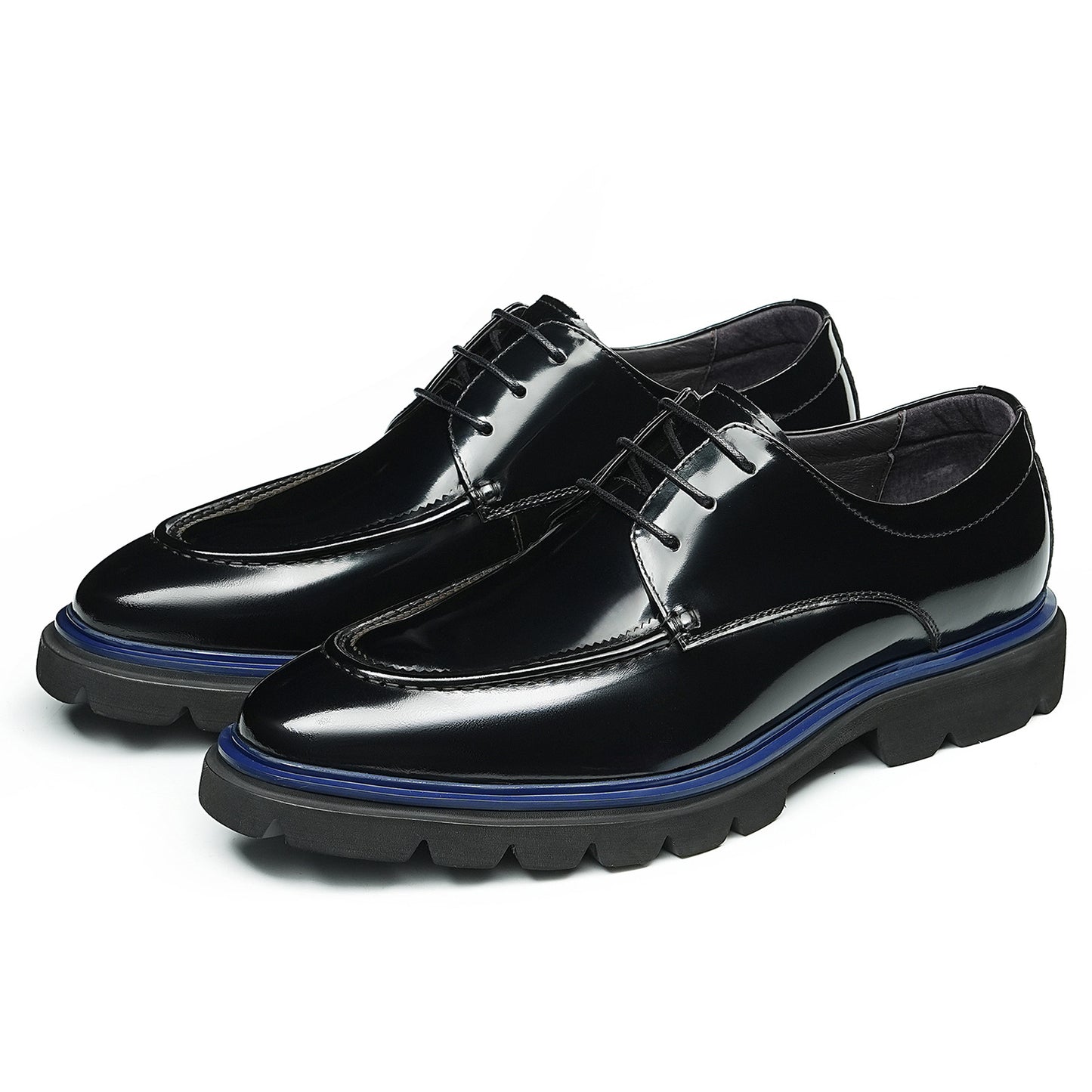 Men's Derby Shoes: Polished Finish & Chunky Sole