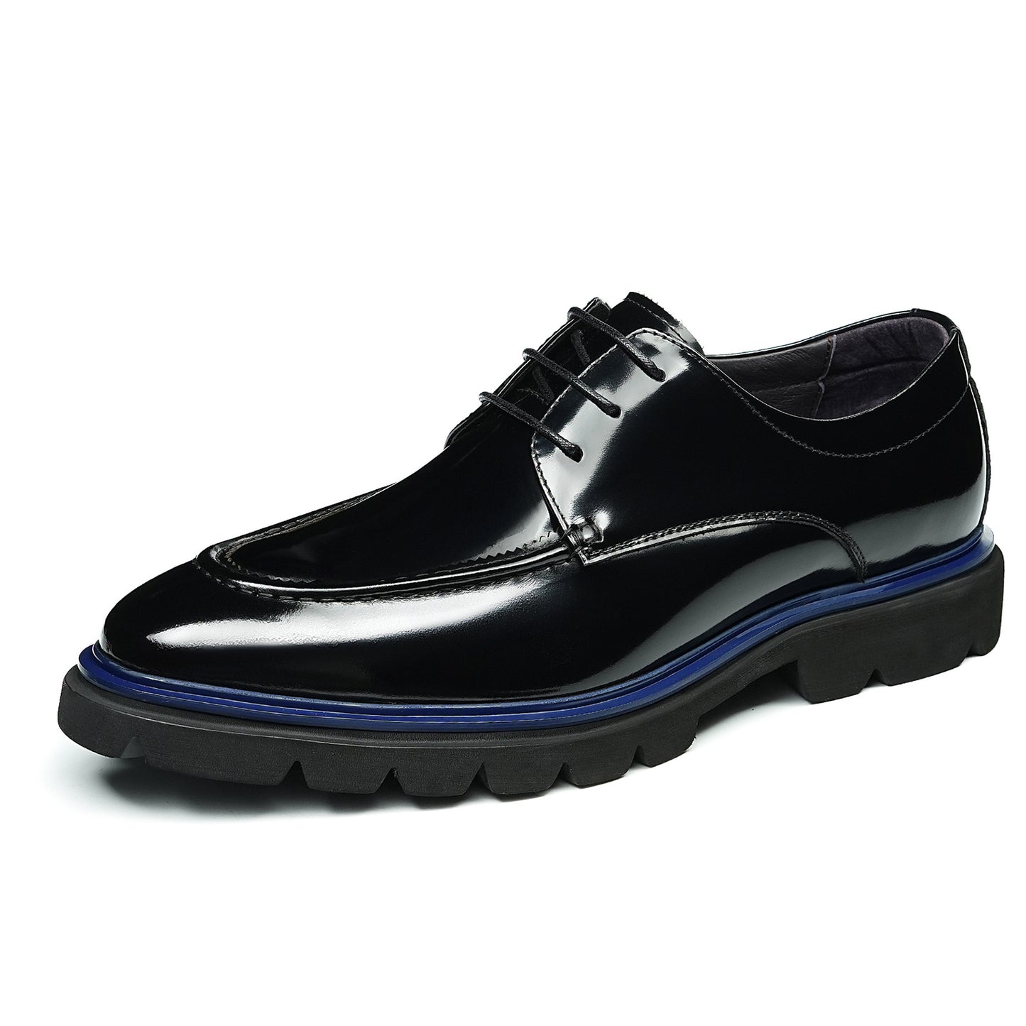 Men's Structured Derby Shoes with Open Lacing & Architectural Sole