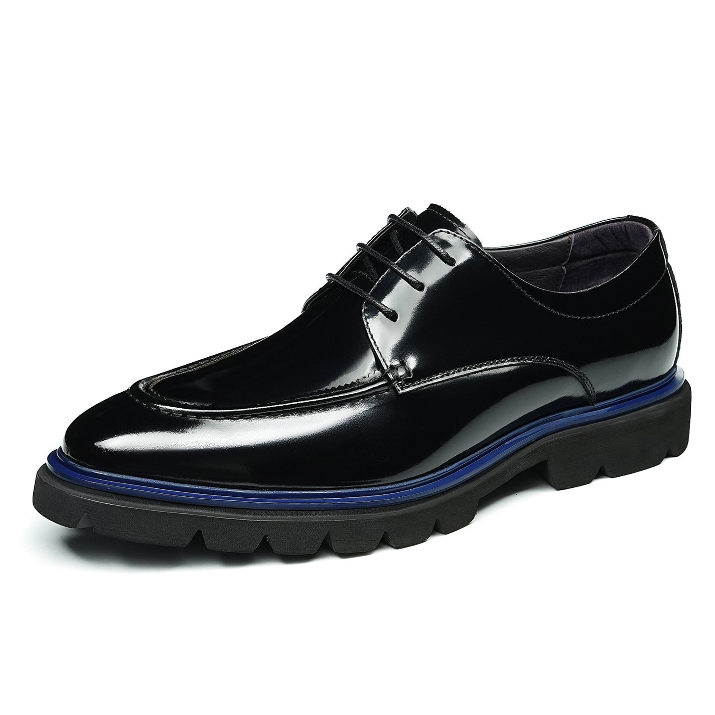 Men's Derby Shoes: Polished Finish & Chunky Sole