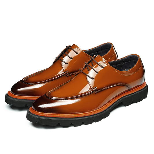 Men's Structured Derby Shoes with Open Lacing & Architectural Sole