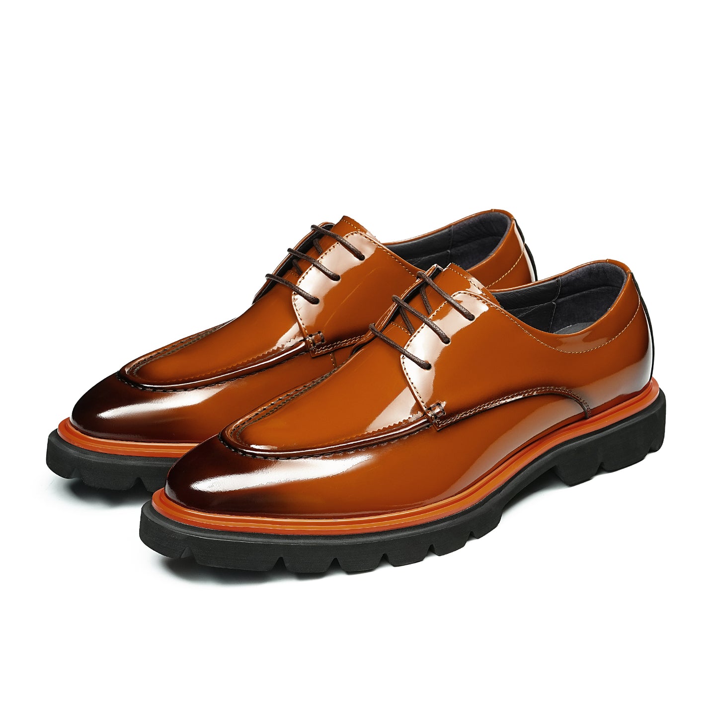 Men's Derby Shoes: Polished Finish & Chunky Sole