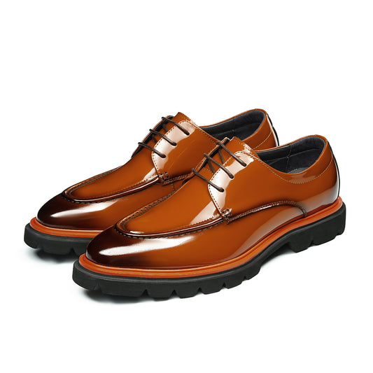 Men's Derby Shoes: Polished Finish & Chunky Sole